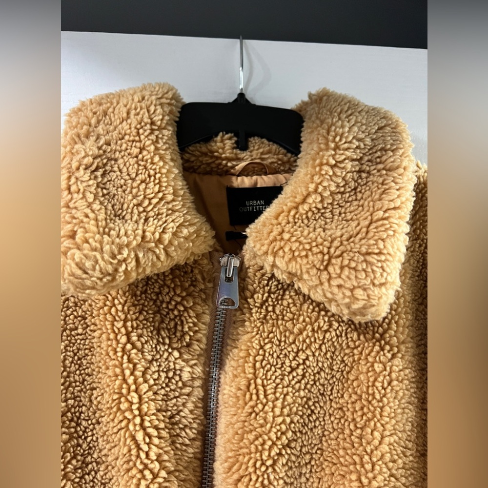 Urban Outfitters Tan Teddy Bomber Jacket - Picture 3 of 9